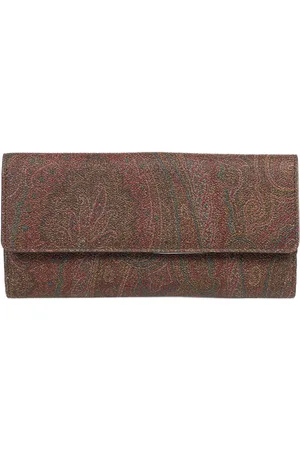 Etro Akcesoria, Kobieta, brązowy, ONE SIZE, Bawełna, Portfel Książkowy Paisley