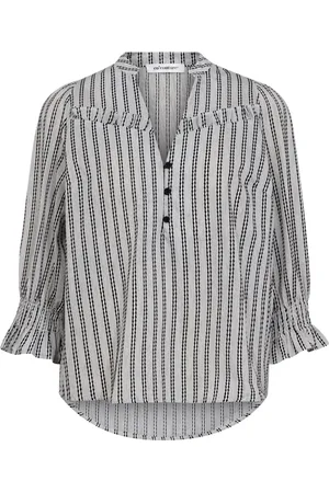Co`Couture Bluzki, Kobieta, Wielobarwność, XS, Bawełna, Bluzka z Falbankami i Paskami