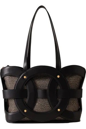 Borbonese Torebki, Kobieta, Czarny, ONE SIZE, Skóra, Średnia Torba Shopper