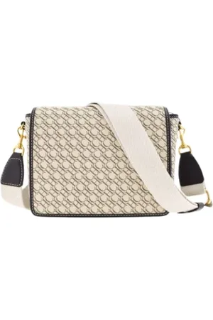 Carolina Herrera Torebki, Kobieta, Beżowy, ONE SIZE, Bawełna, Płócienna torba crossbody z regulowanym paskiem