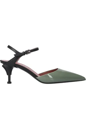 Premiata Buty, Kobieta, Zielony, 40 EU, Skóra, Muli Dwukolorowe Patentowe w Kolorze Szałwii i Czarne z Skóry Cielęcej