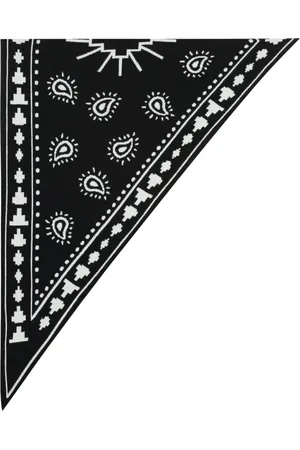 MARCELO BURLON Akcesoria, Mężczyzna, Czarny, ONE SIZE, Wełna, Szal Bandana z Mieszanki Wełny
