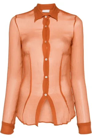 DRIES VAN NOTEN Bluzki, Kobieta, Pomarańczowy, S, Biała Koszula Cloudy
