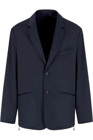 Emporio Armani Kurtki, Mężczyzna, Niebieski, M, Niebieska Lekka Kurtka Twill Em 001125