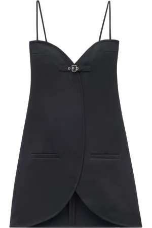 Courrèges Sukienki, Kobieta, Czarny, S, Poliester, Sukienka z diagonalu Ellipse