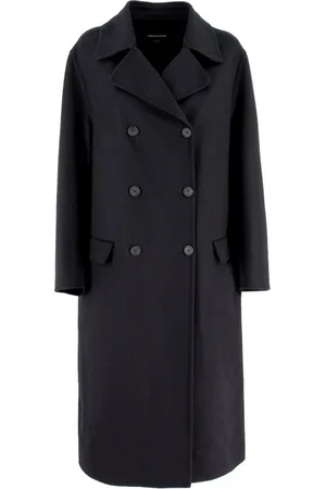 Fabiana Filippi Płaszcze, Kobieta, Czarny, S, Wełna, Klasyczny płaszcz typu Dinner Jacket