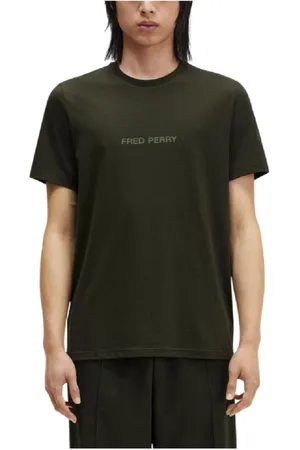 Fred Perry Koszulki, Mężczyzna, Zielony, 2XL, Bawełna, Koszulka Graficzna Tribute Laurel Crown