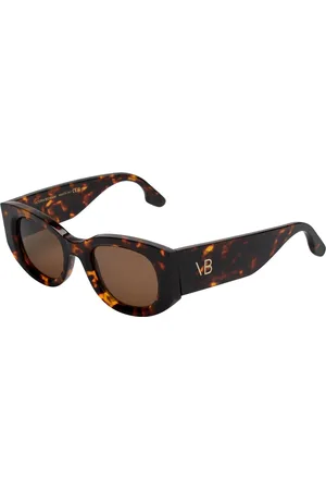 Victoria Beckham Akcesoria, Kobieta, brązowy, ONE SIZE, Nowoczesne okulary przeciwsłoneczne o owalnym kształcie z oprawą z acetatu