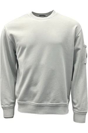 C.P. Company Bluzy, Mężczyzna, Biały, XL, Bawełna, Bluza Diagonal z okrągłym dekoltem