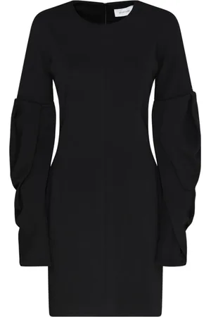 Sportmax Sukienki, Kobieta, Czarny, M, Bawełna, Krótka Sukienka Codzienna