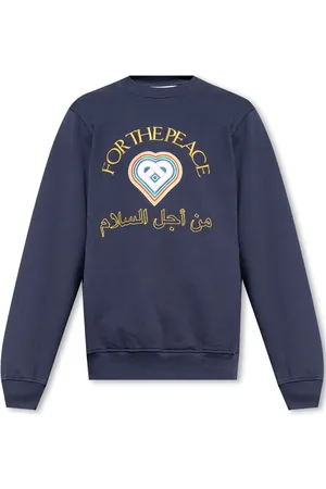 Casablanca Bluzy, Mężczyzna, Niebieski, L, Bawełna, Bluza Crewneck