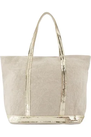 Vanessa Bruno Torebki, Kobieta, Beżowy, ONE SIZE, Skóra, Beżowa Torba Shopper - Gładka Skóra Cielęca