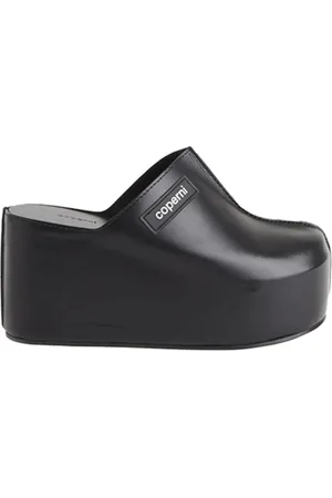 COPERNI Buty, Kobieta, Czarny, 37 EU, Skóra, Klapki na koturnie z logo