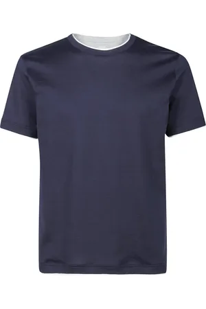 ELEVENTY Koszulki, Mężczyzna, Niebieski, 2XL, Bawełna, Bawełniany T-shirt z okrągłym dekoltem