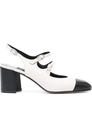 Carel Buty, Kobieta, Beżowy, 39 EU, Skóra, Beżowe czółenka Slingback ze słupkowym obcasem