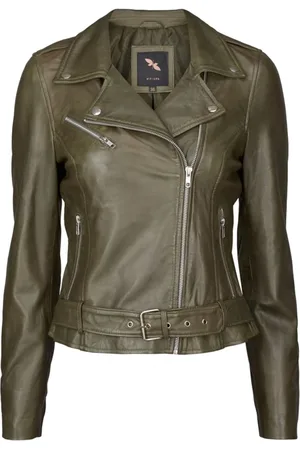 Btfcph Kurtki, Kobieta, Zielony, S, Skóra, Biker Jacket 10575