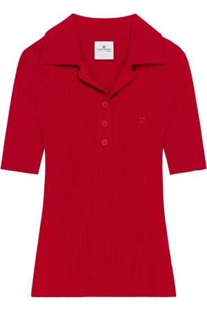 Courrèges Koszulki, Kobieta, Czerwony, M, Poliester, Iconic Polo