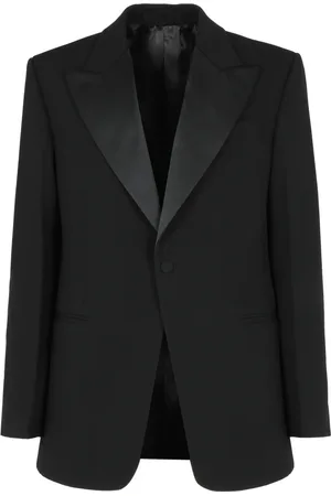 Salvatore Ferragamo Kurtki, Mężczyzna, Czarny, L, Satin Lapel Tuxedo Blazer