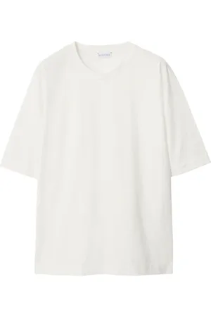 Burberry Koszulki, Kobieta, Biały, M, Bawełna, T-shirt z okrągłym dekoltem