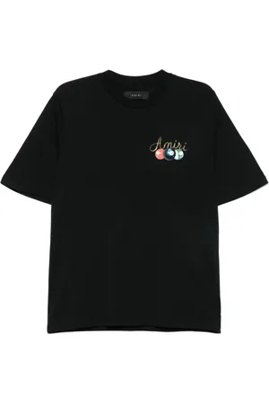 AMIRI Koszulki, Mężczyzna, Czarny, M, Czarna Koszulka z Nadrukiem Logo