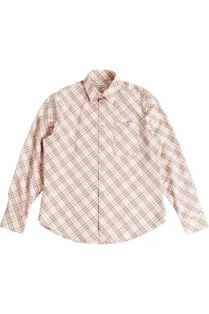 Burberry Koszule, Mężczyzna, Beżowy, 2XL, Bawełna, Koszulka z Długim Rękawem w Kratę Vintage Pink