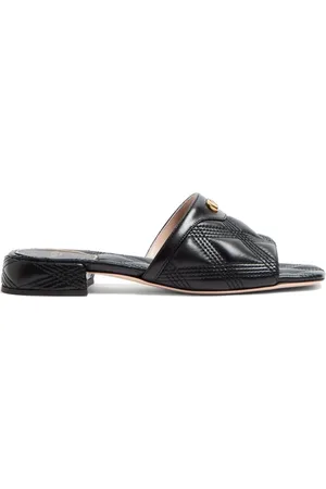 VALENTINO GARAVANI Buty, Kobieta, Czarny, 40 EU, Len, Czarne Sandały z Diamencikami Kwadratowy Nosek