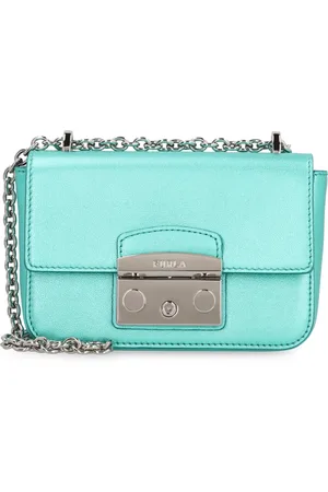 Furla Torebki, Kobieta, Niebieski, ONE SIZE, Skóra, Mini torebka crossbody z zapięciem typu flip-lock