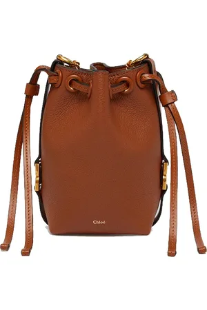 Chloé Torebki, Kobieta, brązowy, ONE SIZE, Skóra, Skórzana torebka typu bucket bag ze ściągaczem
