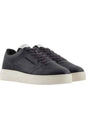 Emporio Armani Buty, Kobieta, Czarny, 38 EU, Skóra, Stylowe Sneakersy Array - Large