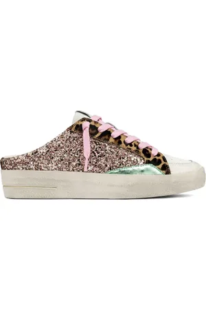 Crime london Buty, Kobieta, Wielobarwność, 40 EU, Skóra, Wielokolorowe sneakersy z brokatem i detalami w panterkę