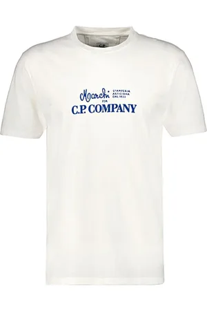 C.P. Company Koszulki, Mężczyzna, Biały, L, Bawełna, Casualowa koszulka bawełniana