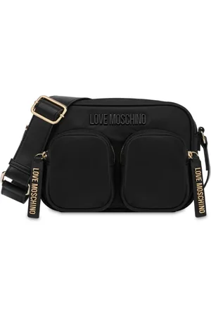 Moschino Torebki, Kobieta, Czarny, ONE SIZE, Poliester, Czarna torebka listonoszka z tkaniny
