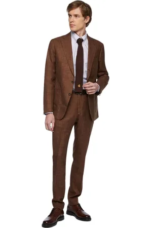 Brooks Brothers Garnitury, Mężczyzna, brązowy, 2XL, Wełna, Garnitur z mieszanki dziewiczej wełny