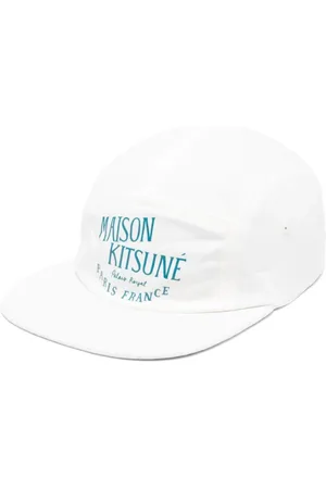 Maison Kitsuné Akcesoria, Mężczyzna, Biały, ONE SIZE, Bawełna, Palais Royal 5 Panelowa Czapka Baseballowa