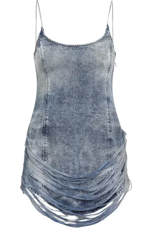 Diesel Sukienki, Kobieta, Niebieski, XS, Krótka sukienka mini w stylu De-Dra