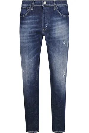 Dondup Jeansy, Mężczyzna, Niebieski, W31, Denim, Jeansyy Carrot Fit z naszywkami