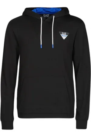 EA7 Bluzy, Mężczyzna, Czarny, S, Bawełna, Nouveau Hoodie