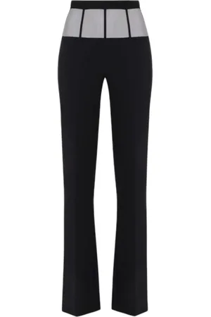 Elisabetta Franchi Spodnie, Kobieta, Czarny, M, Tiul, Spodnie Rozszerzane Basque Tulle