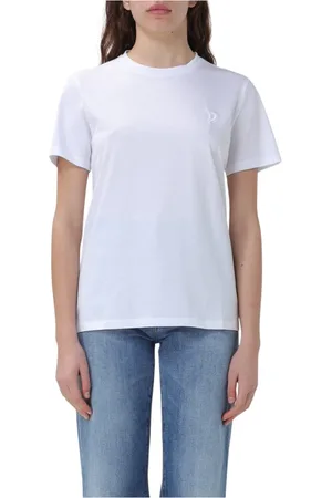 Dondup Koszulki, Kobieta, Biały, S, Bawełna, Klasyczna Koszulka T-Shirt