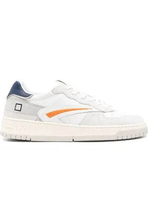 D.A.T.E. Buty, Mężczyzna, Biały, 44 EU, Białe Sneakersy z Perforowanym Nosem