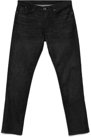 Emporio Armani Jeansy, Mężczyzna, Niebieski, W30, Bawełna, Niebieskie jeansy z czarnymi detalami