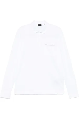 Ermenegildo Zegna Koszulki, Mężczyzna, Biały, M, Bawełna, Bawełniana koszulka polo z 3 guzikami