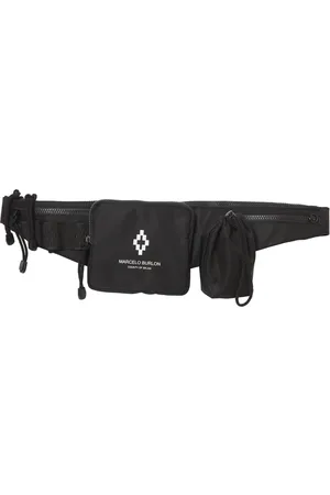MARCELO BURLON Torebki, Mężczyzna, Czarny, ONE SIZE, Fanny Marsupio Cross Print Belt Bag