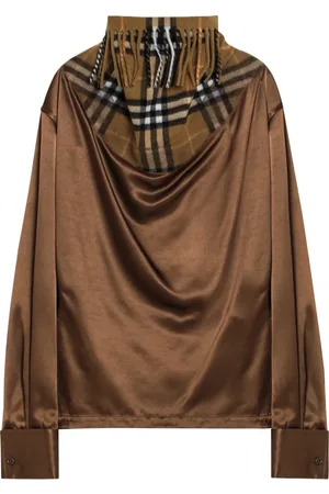 Burberry Bluzki, Kobieta, brązowy, S, Maglia Girocollo Blouse