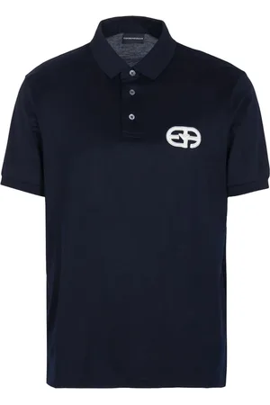 Emporio Armani Koszulki, Mężczyzna, Niebieski, S, Bawełna, Koszulka Polo