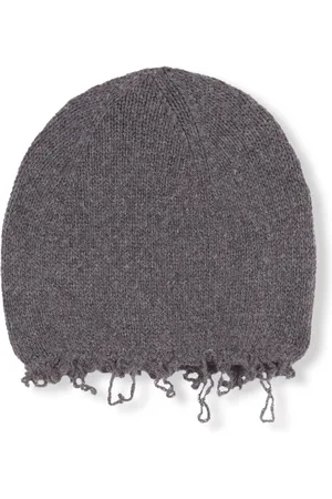 Cortana Akcesoria, Kobieta, Szary, S, Kaszmir, Szara melanżowa czapka beanie z wełny i kaszmiru