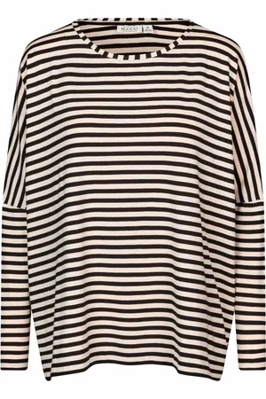Masai Koszulki, Kobieta, Beżowy, M, Oversized Top z Dekoltem w Łódkę