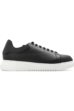 Emporio Armani Buty, Mężczyzna, Czarny, 41 EU, Skóra, Sneakersy ze skóry licowej