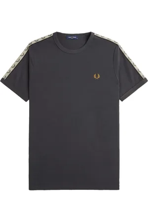 Fred Perry Koszulki, Mężczyzna, Szary, M, Bawełna, Ringer Tee