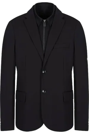 Emporio Armani Kurtki, Mężczyzna, Czarny, M, Sportowa marynarka z odpinaną podszewką